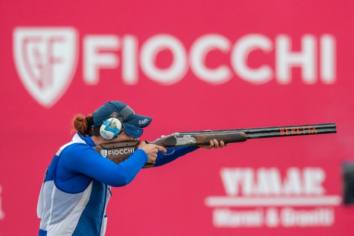 ISSF World Cup in Lonato (BS) at the Concaverde International Shooting Range on May 16 2021 in Lonato, Italy. Final Trap Mixed Team